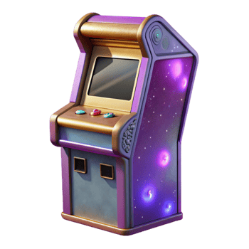 dramatic vintage Retro Arcade Cabinet Side View Isolated Cutout detailed png