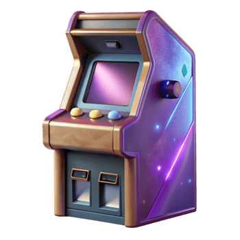 magnificent minimalist Retro Arcade Cabinet Side View Isolated Cutout genuine png