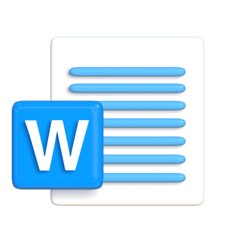 3D icon from microsoft word. Suitable for presentation media, template design, brochures, promotional media and advertising png