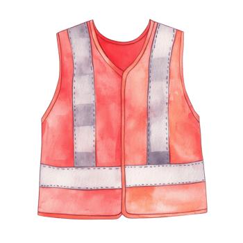 Orange safety vest art on transparent background. png