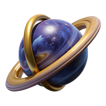 dramatic traditional Rotating Planet with Rings Timelapse Cutout Transparent Background authentic png