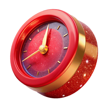beautiful minimalist Rotating Red Clock Timelapse Cutout Element professional png