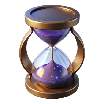 impressive vintage Sand Timer Empty Angled View Cutout Transparent Background original png