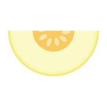 Minimalist half melon slice with seeds . Great for healthy food designs, summer illustrations, diet visuals, packaging vector