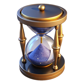 magnificent creative Sand Timer with Metal Frame Angled View Cutout png