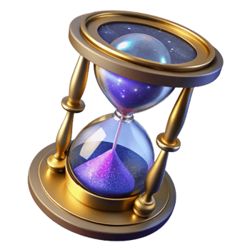 vibrant artistic Sand Timer with Metal Frame Angled View Cutout authentic png