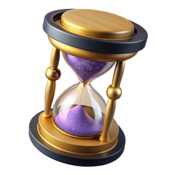 magnificent contemporary Sand Timer with Plastic Frame Angled View Cutout authentic png
