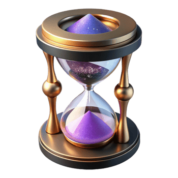 serene rustic Sand Timer with Metal Frame Angled View Cutout high resolution png