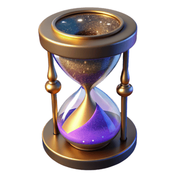 dramatic vintage Sand Timer with Plastic Frame Angled View Cutout authentic png