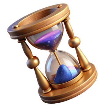 impressive creative Sand Timer with Wooden Frame Isolated Element professional png