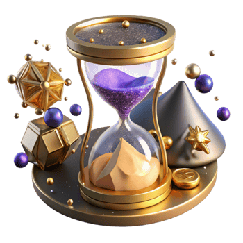 serene modern Sand Timer with Plastic Frame Angled View Cutout detailed png