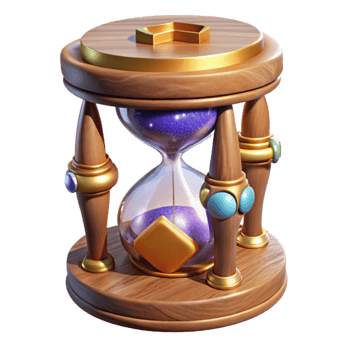 serene traditional Sand Timer with Wooden Frame Isolated Element premium png