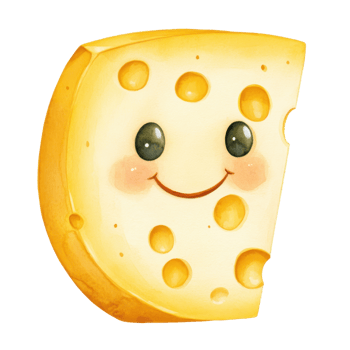 A smiling cheese wedge on transparent background. png