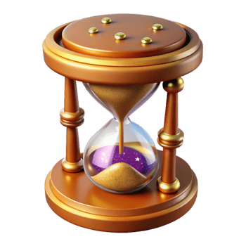 serene modern Sand Timer with Wooden Frame Isolated Element professional png