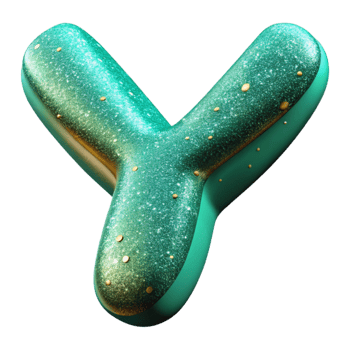wonderful creative Seafoam Green Bold Font Letter Y Isolated high resolution png