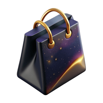 vibrant vintage Shopping Bag with Handles and Shadow Isolated high resolution png