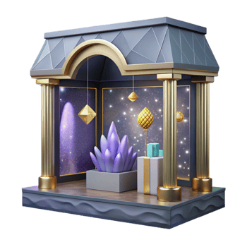 dramatic modern Shop Window Display Empty Space Transparent Background png