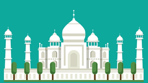 Illustration of the Taj Mahal, an iconic symbol of India, showcasing its stunning Mughal architecture vector