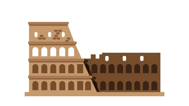 illustration of the Roman Colosseum, an iconic landmark in Rome, showcasing its ancient architecture vector