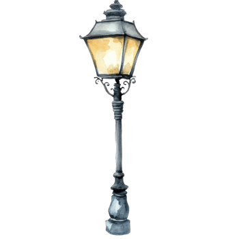 A vintage street lantern on transparent background. png