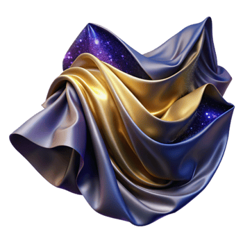 vibrant minimalist Silk Tapestry Flowing Drape Isolated on Transparent Background original png