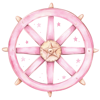 A pink watercolor wheel on transparent background. png