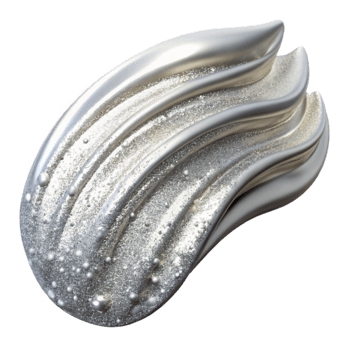 elegant rustic Silver Metallic Paint Strokes Isolated with Textured Brushstrokes professional png