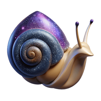 elegant classic Snail with Shell and Shadow Isolated detailed png