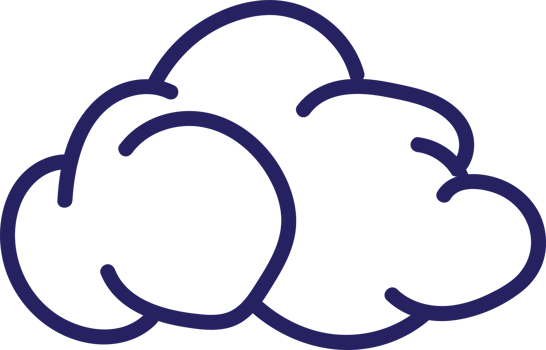 Minimalist Line Art of a Cloud Icon png