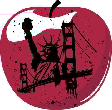 NEW YORK THE BIG APPLE vector