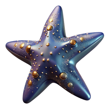 elegant rustic Starfish with Arms and Shadow Transparent Background authentic png