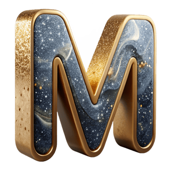 elegant classic Stencil Letter M Cutout Industrial Look detailed png