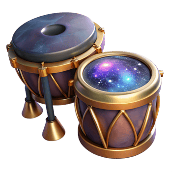 stunning rustic Tabla Drums Isolated with Pair of Small Hand Drums png