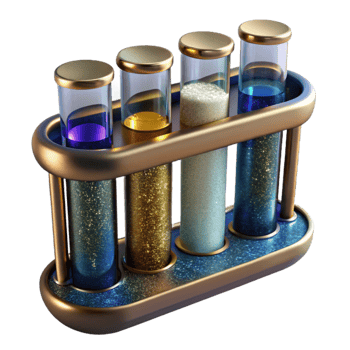serene artistic Test Tubes in Rack Close Up Cutout Element genuine png