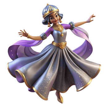 elegant modern Traditional Dancer Isolated with Flowing Dress Transparent Background original png
