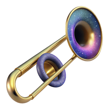 magnificent creative Trombone Isolated with Extended Slide and Polished Finish original png