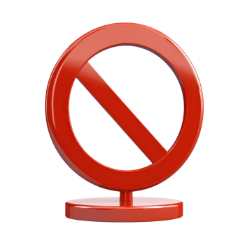A red prohibition symbol on transparent background png