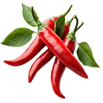 Red chili peppers group on transparent background png