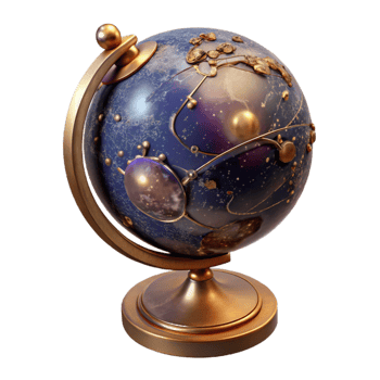 stunning abstract Vintage Globe Detailed Cartography Transparent Background authentic png
