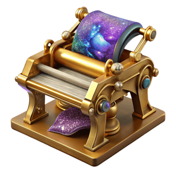 vibrant classic Vintage Printing Press Isolated Side View authentic png