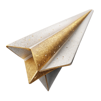 dramatic rustic White Paper Airplane Cutout detailed png