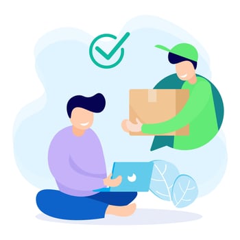 Illustration character graphic cartoon of delivery vector