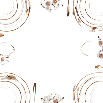 Elegant Golden Place Setting With Forks Knives on transparent background png