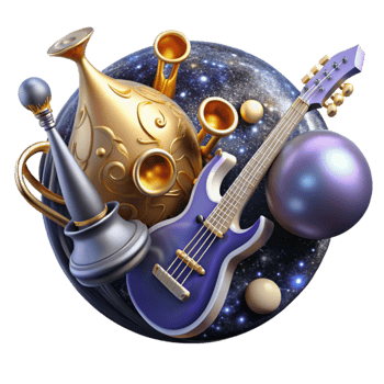 extraordinary rustic World Music Instruments Collage Cutout on Transparent Background premium png