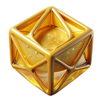 beautiful vintage Yellow Wireframe Cube with Transparent Background professional png