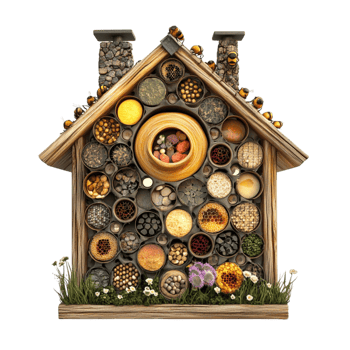 Wooden Insect Habitat With Tubes Transparent Background png