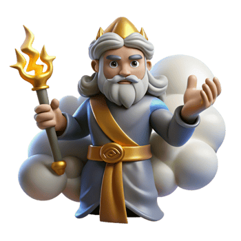 beautiful harmonious surreal A powerful Slavic god Perun wielding a lightning bolt, surrounded by storm clouds, dynamic and powerful, high resolution png