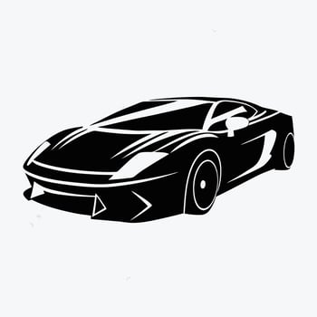 Stylish Black Car Outline Illustration For Graphic Design Projects And Print Templates vector