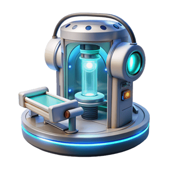 playful stunning A futuristic medical bay with holographic displays and advanced technology, bathed in the cool, sterile light. Medical illustration style, clean and precise high resolution png