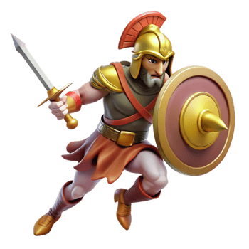 nostalgic beautiful A fierce Ares, god of war, wielding a sword and shield, dramatic lighting, battle scene. Baroque style high resolution png